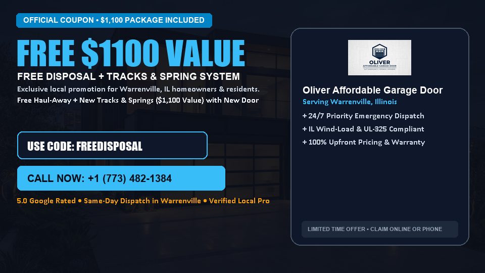 FREE Old Door Haul-Away & Heavy-Duty Tracks in Warrenville, IL - Oliver Affordable Garage Door